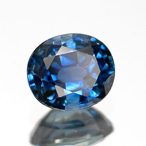 Safira azul natural 0,65ct, corte oval, VVS