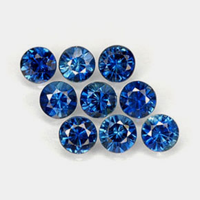 Pedras preciosas de safira azul natural de  ct, corte redondo, VVS-VS