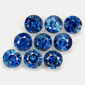 Pedras preciosas de safira azul natural de  ct, corte redondo, VVS-VS