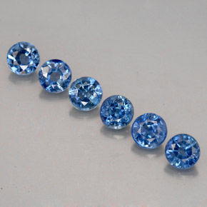 Pedras preciosas de safira azul natural de  ct, corte redondo, VVS-VS