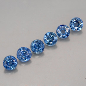 Pedras preciosas de safira azul natural de  ct, corte redondo, VVS-VS