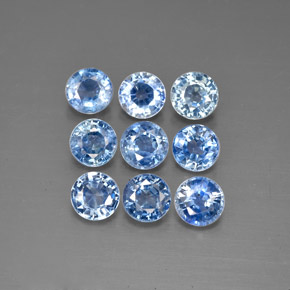 Pedras preciosas de safira azul natural de  ct, corte redondo, VVS-VS
