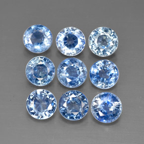 Pedras preciosas de safira azul natural de  ct, corte redondo, VVS-VS