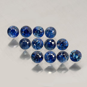 Pedras preciosas de safira azul natural de  ct, corte redondo, VVS-VS