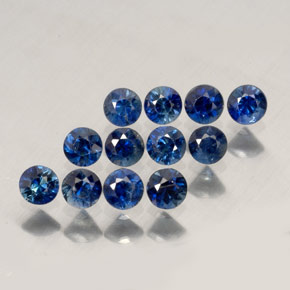 Pedras preciosas de safira azul natural de  ct, corte redondo, VVS-VS