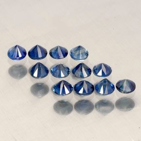 Pedras preciosas de safira azul natural de  ct, corte redondo, VVS-VS