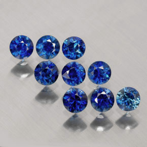 Pedras preciosas de safira azul natural de  ct, corte redondo, VVS-VS