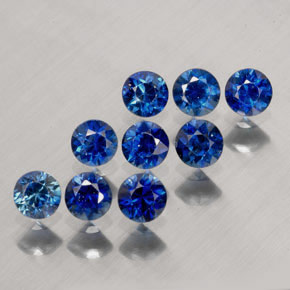 Pedras preciosas de safira azul natural de  ct, corte redondo, VVS-VS