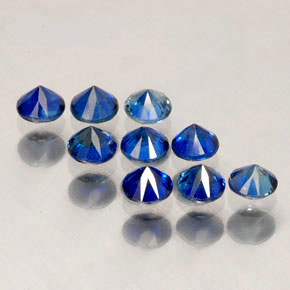 Pedras preciosas de safira azul natural de  ct, corte redondo, VVS-VS