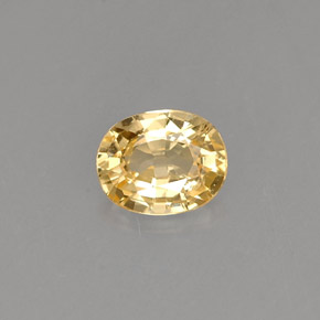 Safira amarelo natural 0,44ct, corte oval, VVS