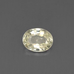 Safira amarelo natural 0,44ct, corte oval, VVS
