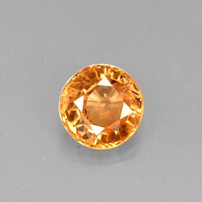 Safira laranja natural 1,12ct, corte redondo, VS