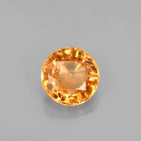 Safira laranja natural 1,12ct, corte redondo, VS