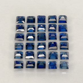 Pedras preciosas de safira azul natural de  ct, quadrado, VVS-VS