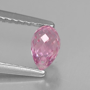 Safira rosa natural 0,90ct, briolete, VVS-VS