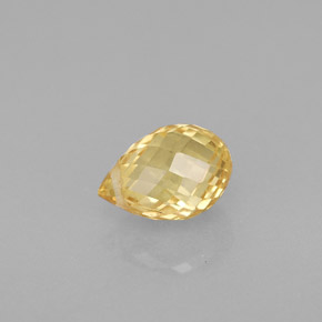 Safira amarelo natural 1,22ct, briolete, VS