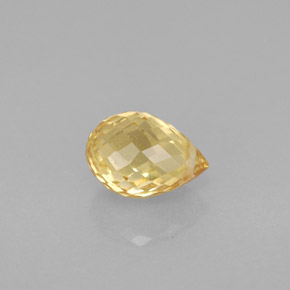 Safira amarelo natural 1,22ct, briolete, VS