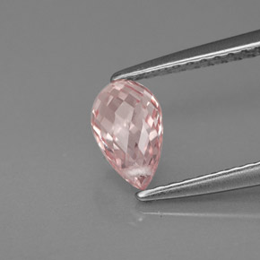 Safira laranja natural 1,12ct, briolete, VS