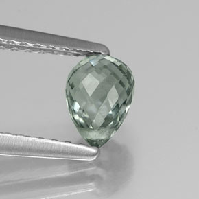 Safira verde natural 1,00ct, briolete, VS