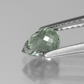 Safira verde natural 1,00ct, briolete, VS