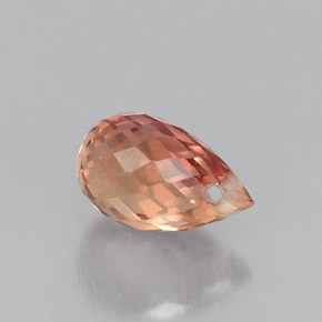 Safira laranja natural 0,76ct, briolete, VVS-VS