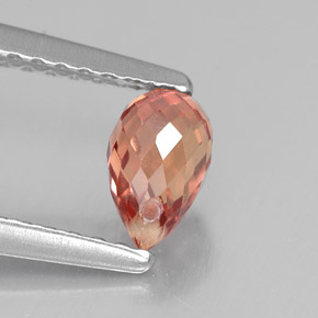 Safira laranja natural 0,76ct, briolete, VVS-VS