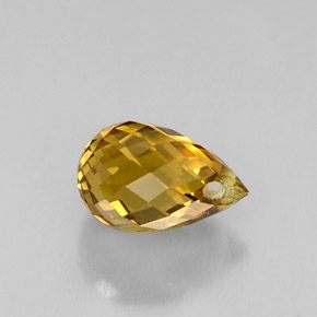Safira amarelo natural 1,11ct, briolete, VVS-VS
