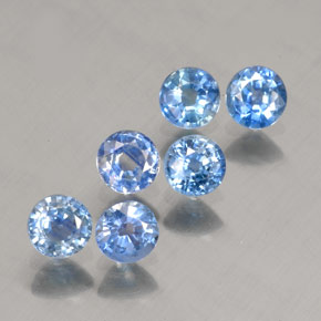 Pedras preciosas de safira azul natural de  ct, corte redondo, VVS-VS