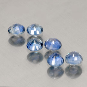 Pedras preciosas de safira azul natural de  ct, corte redondo, VVS-VS
