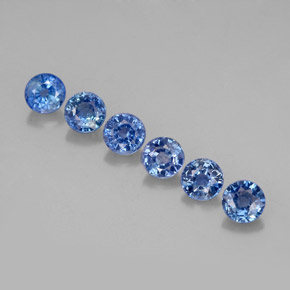 Pedras preciosas de safira azul natural de  ct, corte redondo, VVS-VS