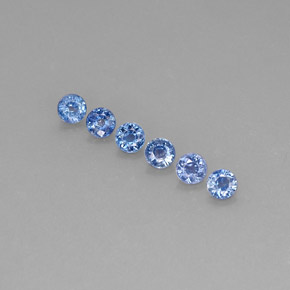 Pedras preciosas de safira azul natural de  ct, corte redondo, VVS-VS