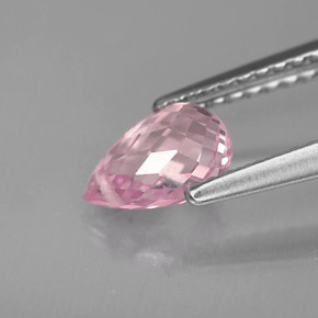 Safira rosa natural 1,11ct, briolete, VS