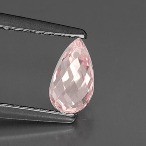 Safira rosa natural 0,77ct, briolete, VS