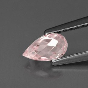 Safira rosa natural 0,77ct, briolete, VS