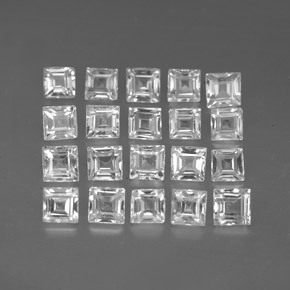Pedras preciosas de safira branco natural de  ct, quadrado, VVS-VS