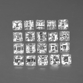 Pedras preciosas de safira branco natural de  ct, quadrado, VVS-VS