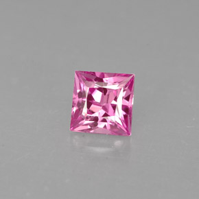 Safira rosa natural 0,60ct, quadrado, VVS-VS