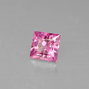 Safira rosa natural 0,60ct, quadrado, VVS-VS