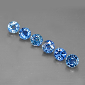 Pedras preciosas de safira azul natural de  ct, corte redondo, VVS-VS