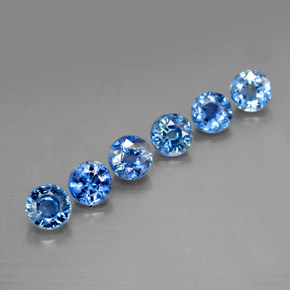 Pedras preciosas de safira azul natural de  ct, corte redondo, VVS-VS