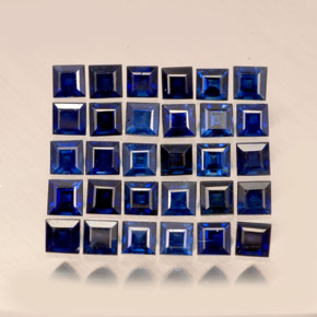 Pedras preciosas de safira azul natural de  ct, quadrado, VVS-VS