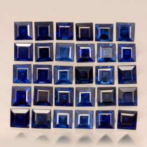 Pedras preciosas de safira azul natural de  ct, quadrado, VVS-VS