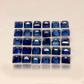 Pedras preciosas de safira azul natural de  ct, quadrado, VVS-VS