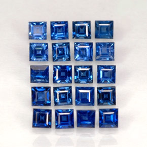 Pedras preciosas de safira azul natural de  ct, quadrado, VVS-VS
