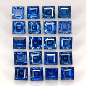 Pedras preciosas de safira azul natural de  ct, quadrado, VVS-VS