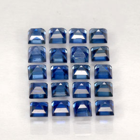 Pedras preciosas de safira azul natural de  ct, quadrado, VVS-VS