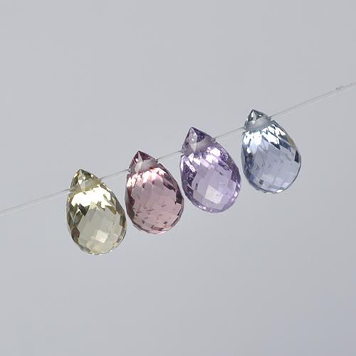 Pedras preciosas de safira multicolorido natural de 2,61 ct, briolete, VVS-VS