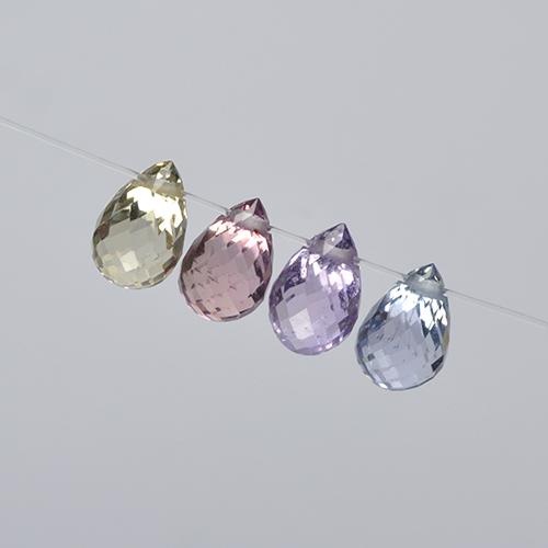 Pedras preciosas de safira multicolorido natural de 2,61 ct, briolete, VVS-VS