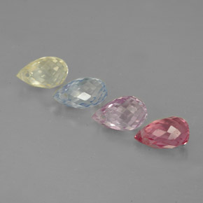 Pedras preciosas de safira multicolorido natural de  ct, briolete, VVS-VS