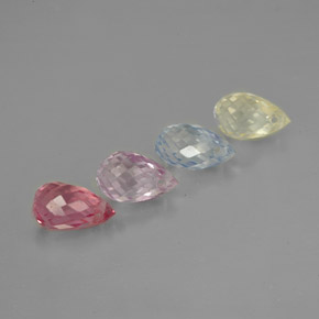Pedras preciosas de safira multicolorido natural de  ct, briolete, VVS-VS